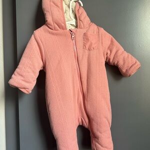 Wonder Nation Pink Hooded Footie Baby Bodysuit